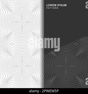 Abstract geometric seamless pattern with heart shaped lines Stock Vector