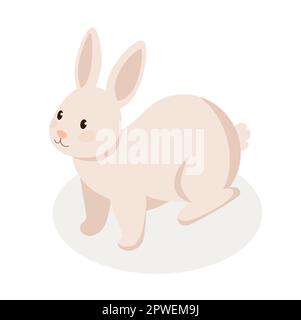 Isometric farm rabbit concept Stock Vector
