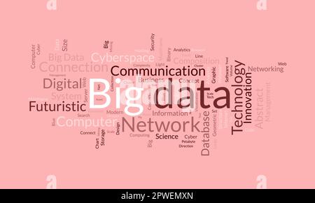 Word cloud background concept for Big data. Internet technology network with cloud data analysis concept. vector illustration. Stock Vector