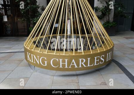 London,UK. 30th April 2023. Coronation of King Charles III. display in St James's. Credit: Matthew Chattle/Alamy Live News Stock Photo