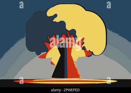 Nuclear explosion, abstract vector illustration. Stock Vector