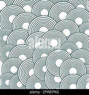 Black and white abstract circle seamless pattern background Stock Vector