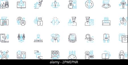 Smart education linear icons set. Gamification, Innovation, Personalized, Integration, Mobility, Accessibility, Digitalization line vector and concept Stock Vector
