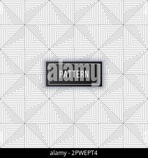 Abstract geometric square lines pattern seamless black line Stock Vector