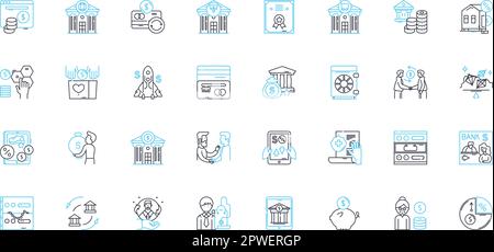 Budgeting process linear icons set. Planning, Forecasting, Analysis ...