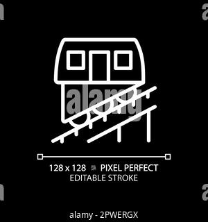 Funicular pixel perfect white linear icon for dark theme Stock Vector