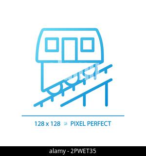 Funicular pixel perfect gradient linear vector icon Stock Vector