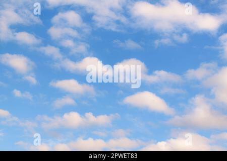 Background of fluffy cumulus clouds, slightly softened to enhance the soft impression Stock Photo