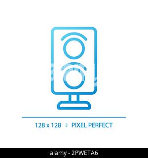 Railway signalling pixel perfect gradient linear vector icon Stock Vector