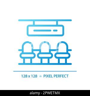 Waiting hall pixel perfect gradient linear vector icon Stock Vector