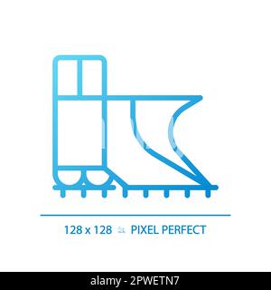 Snowplow train pixel perfect gradient linear vector icon Stock Vector