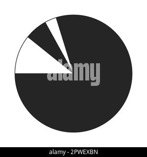 Circular statistical graphic flat line black white vector icon Stock Vector