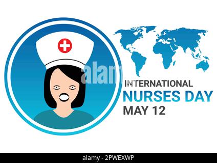 International Nurses Day. May 12. Holiday concept. Template for background, banner, card, poster with text inscription. Vector  illustration. Stock Vector