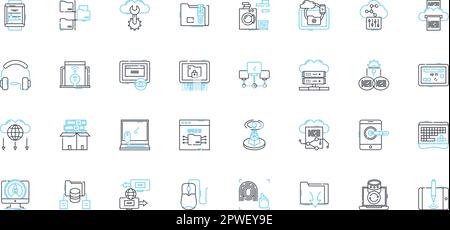 Social soft linear icons set. Connection, Communication, Engagement, Interaction, Community, Friendship, Sharing line vector and concept signs Stock Vector