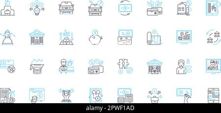 Mobile payment linear icons set. Wallet, Contactless, Transaction, Digital, NFC, Secure, Transfer line vector and concept signs. Convenience Stock Vector
