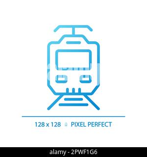 Electric train pixel perfect gradient linear vector icon Stock Vector
