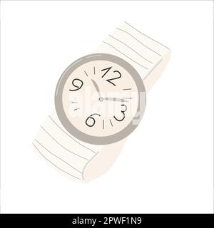 womens wristwatch with a strap in a modern style Stock Vector