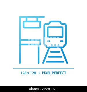 Platform pixel perfect gradient linear vector icon Stock Vector