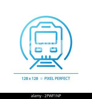 Metro train pixel perfect gradient linear vector icon Stock Vector