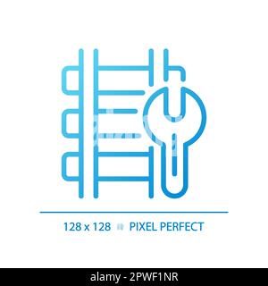 Railway maintenance pixel perfect gradient linear vector icon Stock Vector