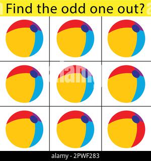 Find the odd one out vector illustration. Spot the difference. Stock Vector
