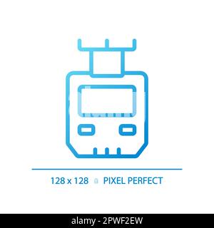 Suspended monorail pixel perfect gradient linear vector icon Stock Vector