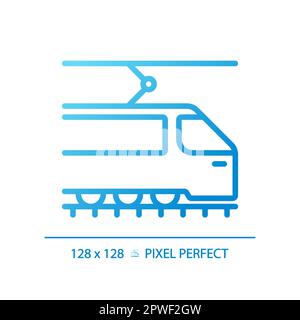 Tram pixel perfect gradient linear vector icon Stock Vector