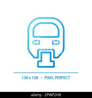 Monorail pixel perfect gradient linear vector icon Stock Vector