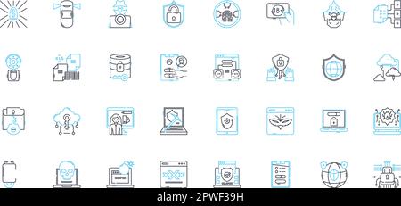 Safety linear icons set. Protection, Security, Sanctuary, Assurance, Precaution, Shield, Cover line vector and concept signs. Safety,Defense,Aid Stock Vector