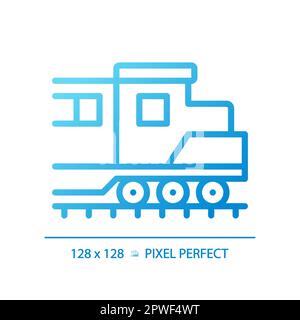 Locomotive pixel perfect gradient linear vector icon Stock Vector