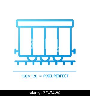 Cargo railroad carriage pixel perfect gradient linear vector icon Stock Vector