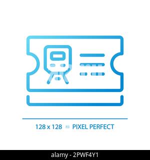 Ticket control pixel perfect gradient linear vector icon Stock Vector
