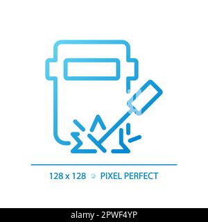 Welding pixel perfect gradient linear vector icon Stock Vector