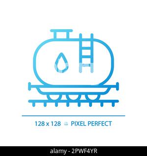 Tank car pixel perfect gradient linear vector icon Stock Vector
