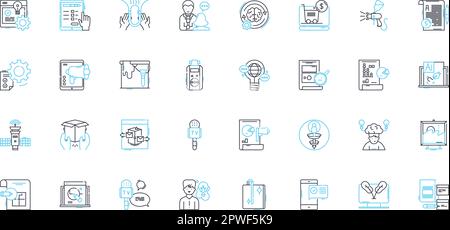 Conferences and symposiums linear icons set. Dialogue, Collaboration ...