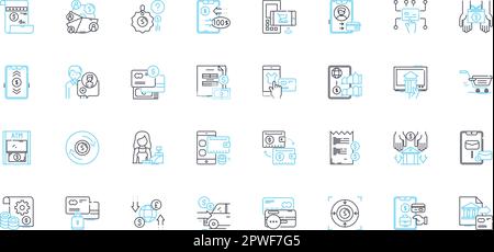 Product branding linear icons set. Identity, Recognition, Consistency, Association, Authenticity, Perception, Trust line vector and concept signs Stock Vector