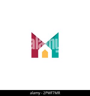 Logo design letter M. Abstract bold modern. Vector template Stock Vector