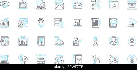 Planning Execution linear icons set. Logistics, Strategy, Execution, Timing, Preparation, Coordination, Implementation line vector and concept signs Stock Vector