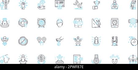 Guiding Principles linear icons set. Values, Ethics, Morality ...