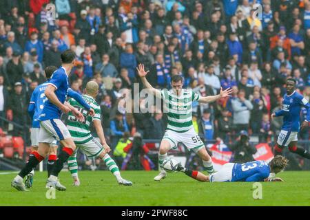 Glasgow, UK. 30th Apr, 2023. The second scottish cup semi-final took place at Hampden Park, Glasgow, Scotland, UK between Rangers and Celtic. Celtic won, 0 - 1, with the goal scored by Jota, (Neves Filipe) Celtic number 17, in 42 minutes. Celtic now go on to the final to play against Inverness Caledonian Thistle. Credit: Findlay/Alamy Live News Stock Photo