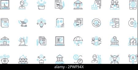 Cash linear icons set. My, Currency, Funds, Wealth, Income, Payment, Finances line vector and concept signs. Savings,Budget,Investment outline Stock Vector