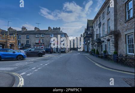 Main Street and Market Square, Kirkby Lonsdale, Cumbria Stock Photo