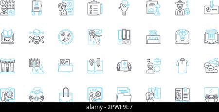 Statiry linear icons set. Statistics, Data, Insights, Analytics, Analysis, Visualization, Dashboards line vector and concept signs. Charts,Reporting Stock Vector