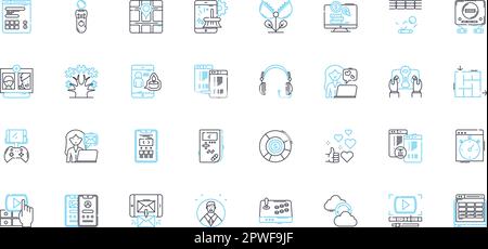 World Wide linear icons set. Global, Internet, Connectivity, Nerk ...