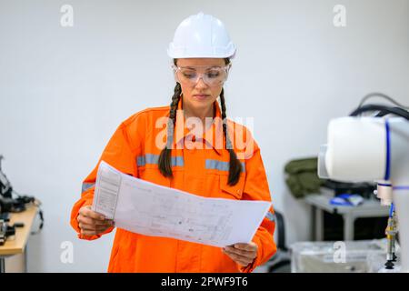 Engineer technician checking and operating in training program Stock Photo