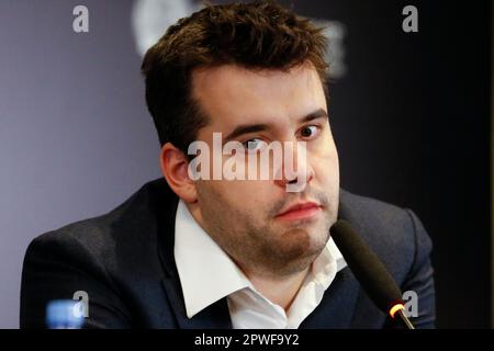 Astana, Kazakhstan. 30th Apr, 2023. China's Ding Liren (L) and Russia's Ian  Nepomniachtchi compete during their tiebreaker of FIDE World Chess  Championship in Astana, Kazakhstan, April 30, 2023. Credit: Kalizhan  Ospanov/Xinhua/Alamy Live