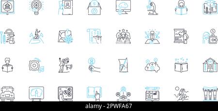 Innovative school linear icons set. Creativity, Futuristic ...