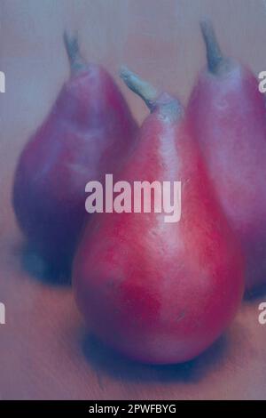 Three red pears. Stock Photo