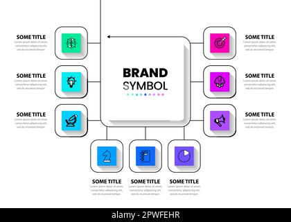 Infographic template with icons and 9 options or steps. Path to success. Can be used for workflow layout, diagram, banner, webdesign. Vector illustrat Stock Vector