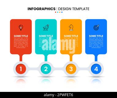 Infographic template with icons and 4 options or steps. Can be used for workflow layout, diagram, banner, webdesign. Vector illustration Stock Vector
